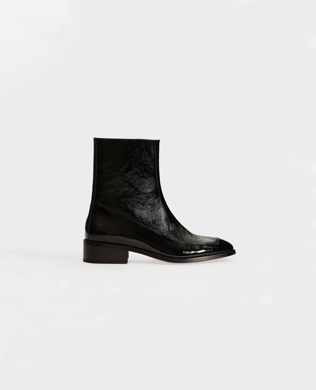  Botines ajustados de cuero Black beauty
