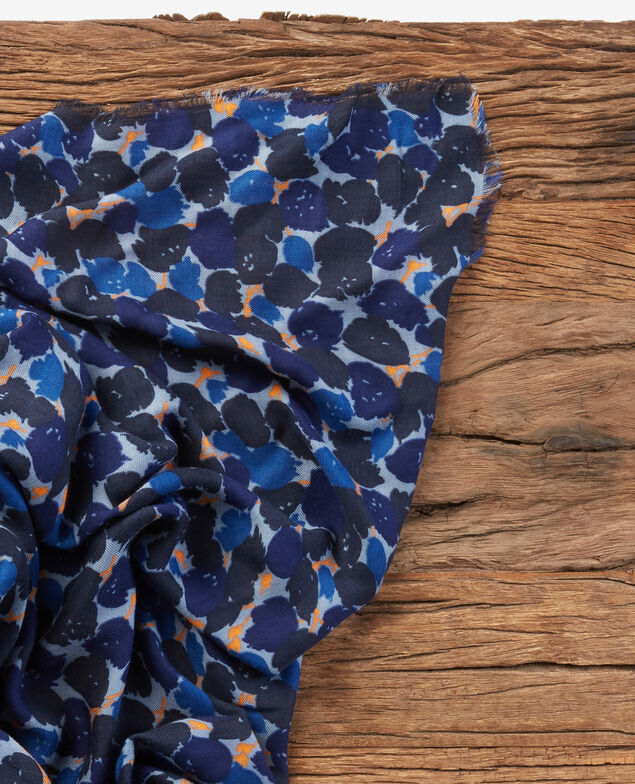 Fular estampado Blossom shadow indigo