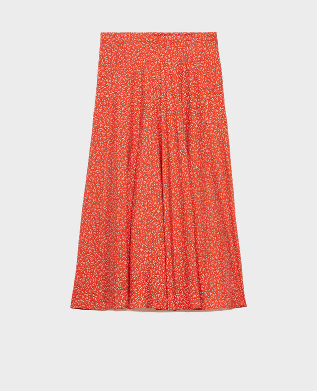 Falda patinadora de seda Clochette spicy