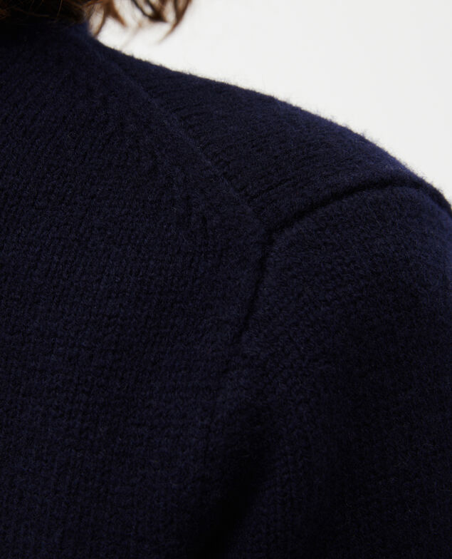 Jersey de lana de cuello alto con anchos canalés Night sky