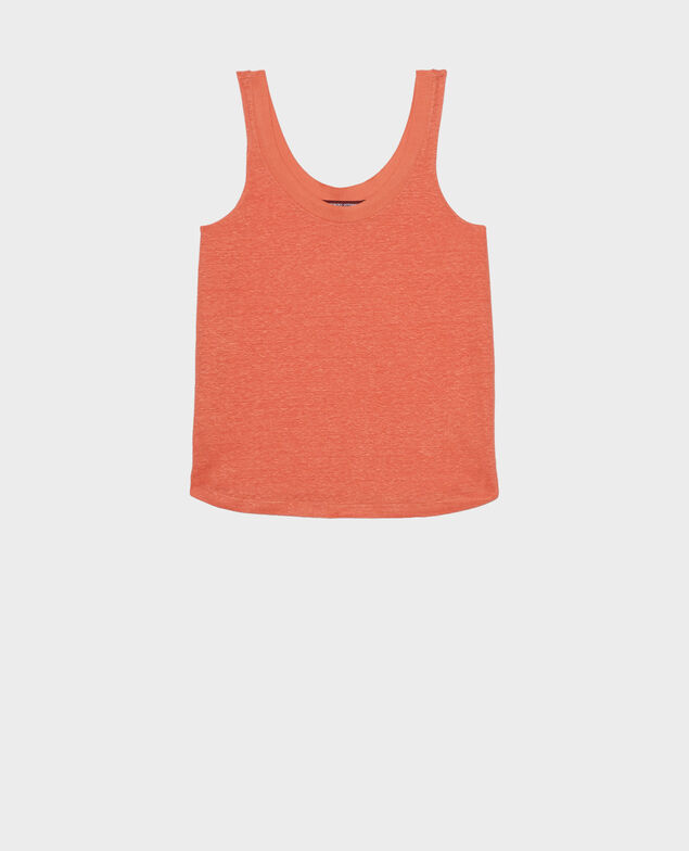 Camiseta de lino sin mangas 21 light orange