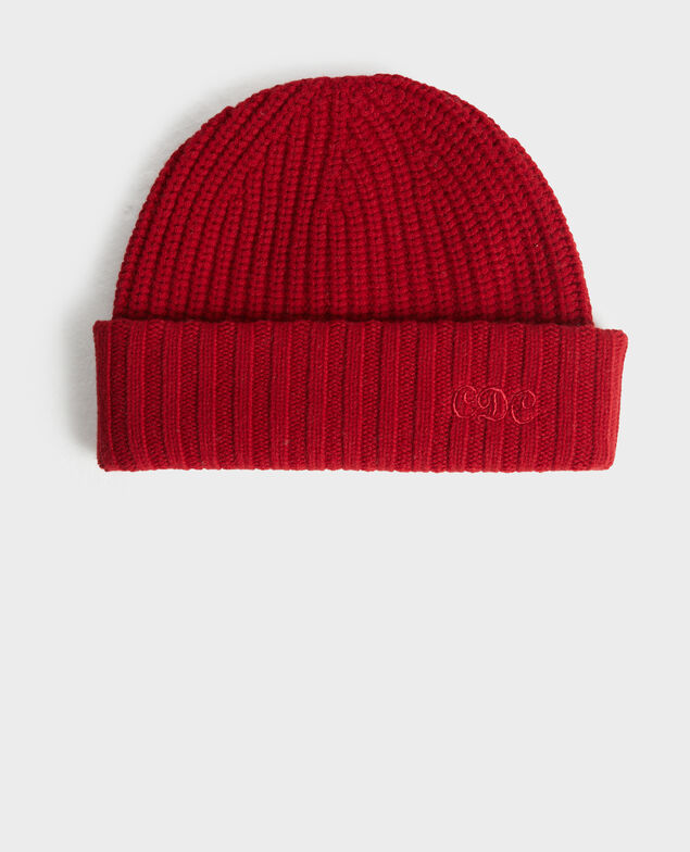Gorro de lana con las letras "CDC" bordadas Royale red