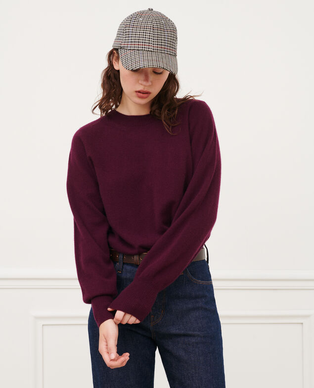 Jersey cuello redondo de cachemir 8854 18 wine
