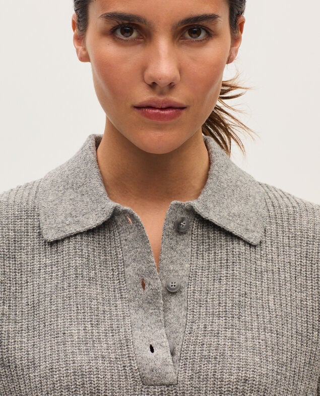 Jersey con cuello polo U020 light gray