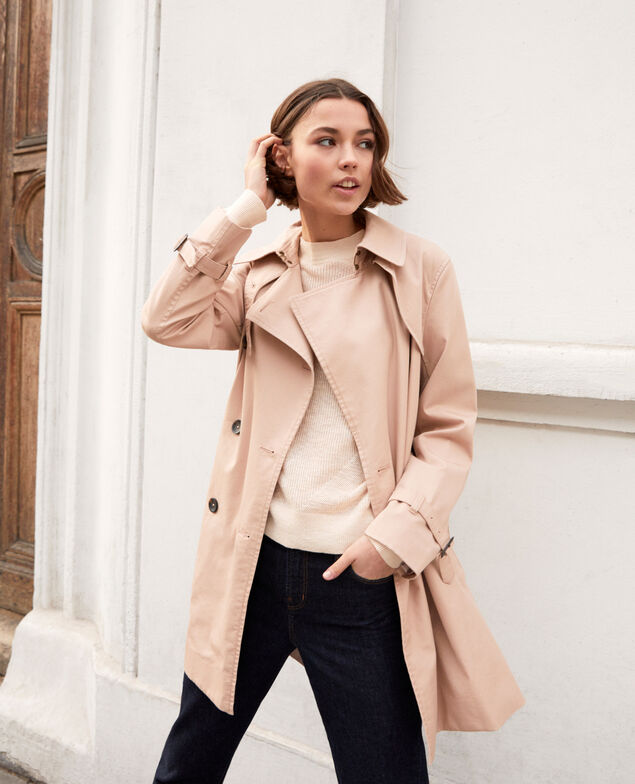 Trench atemporal Pink beige