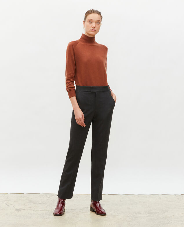 Jersey de lana merino con cuello subido Tortoise shell