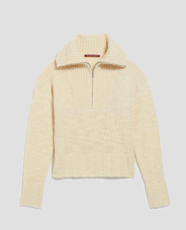 Jersey con cuello de cremallera I010 glass green beige