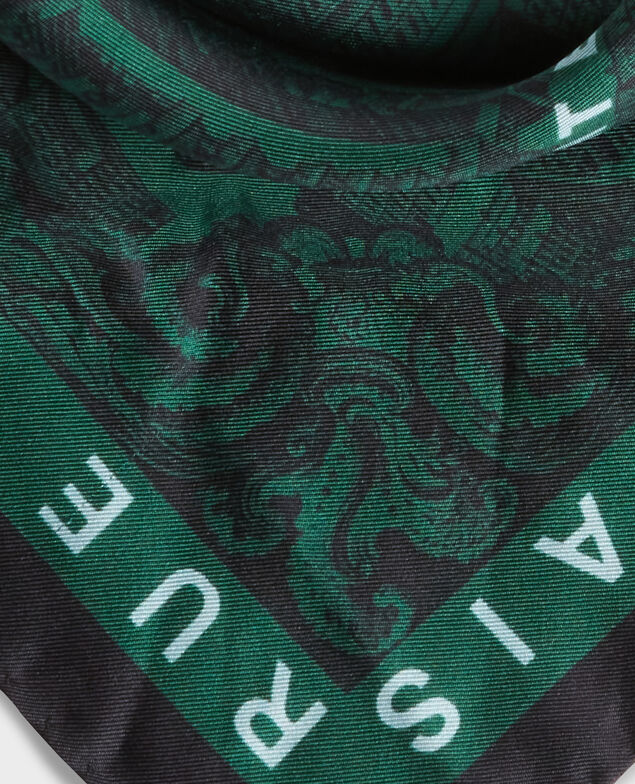 Foulard cuadrado de seda Military green
