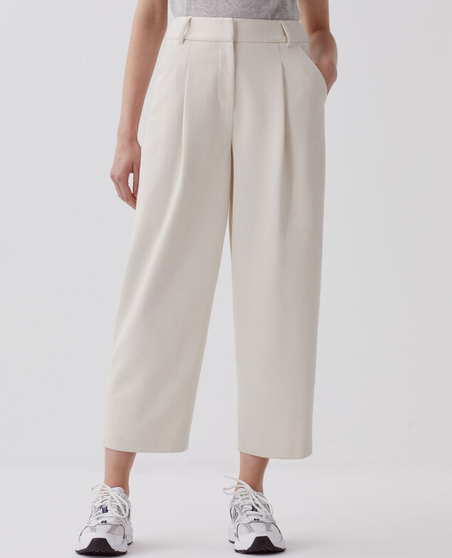 PEGGY - Pantalón carrot I021 white melange