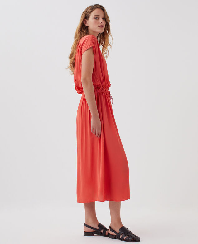 Vestido largo fluido J240 paprika orange