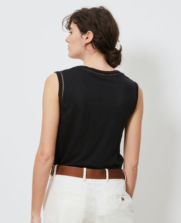 Camiseta de lino con tirantes Black beauty