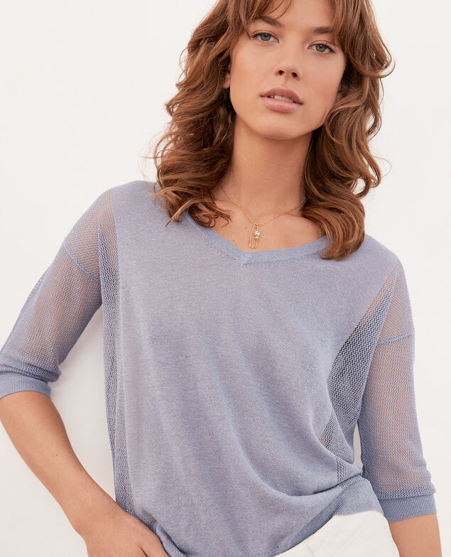 Jersey con detalles calados Washed blue