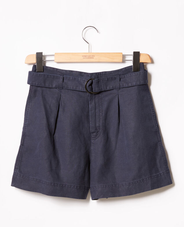  Short corto con lino Navy