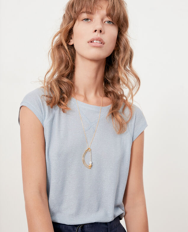 Camiseta irisada con lino Azur