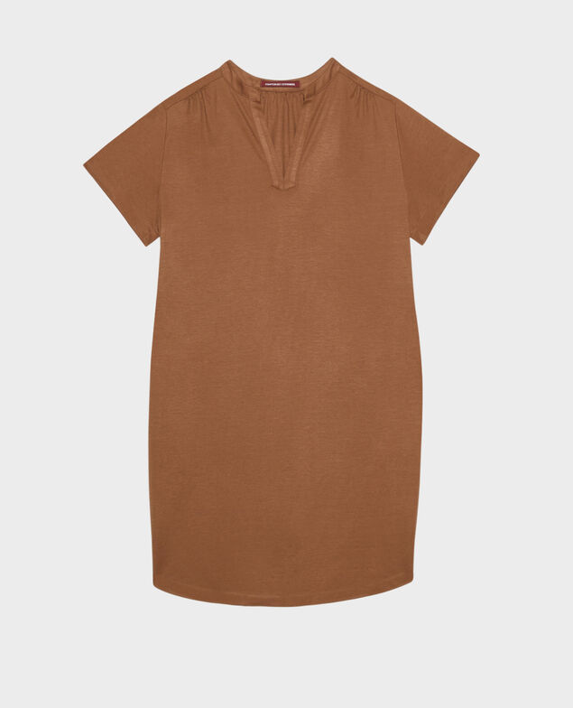 Vestido de manga corta 35 brown