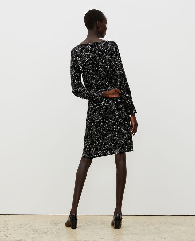 Vestido corto cruzado Print constellation black