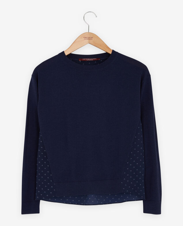 Jersey de doble tejido Ring dots marine