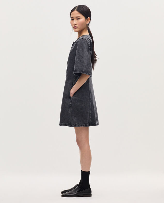 Vestido corto de algodón K081 dark gray