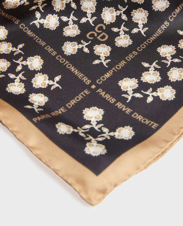 Foulard cuadrado de seda Black beauty