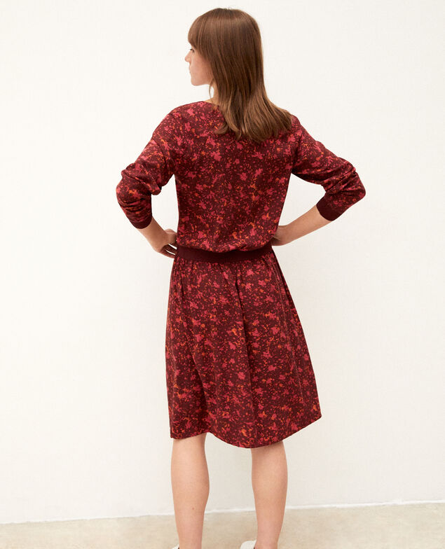 Vestido con elástico en la cintura Rojo