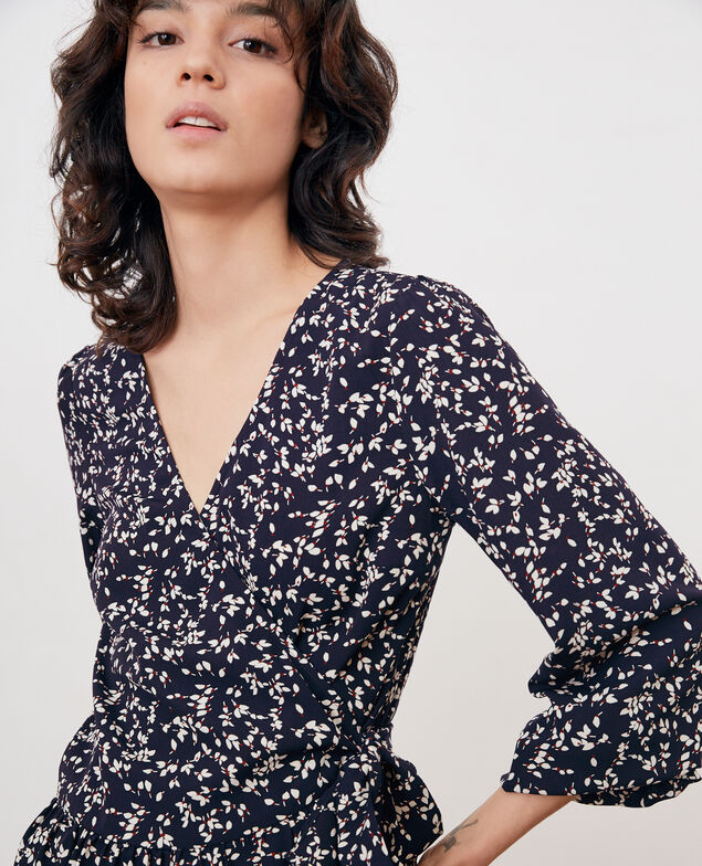 Blusa escote cruzado estampada Canopee marine
