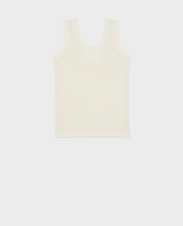 Camiseta de tirantes de algodón y lino Gardenia