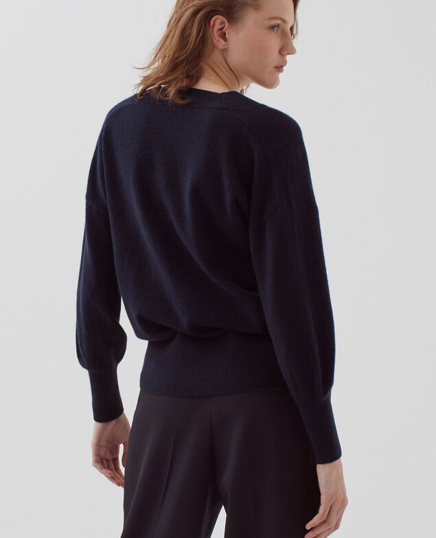 Jersey con cuello de pico de cachemir H695 night sky
