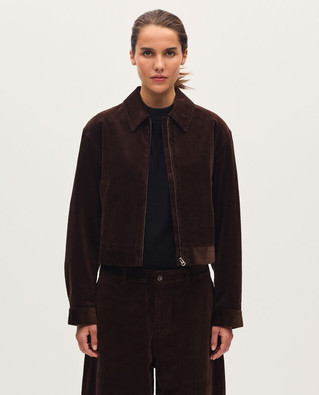 Cazadora de pana U380 dark brown