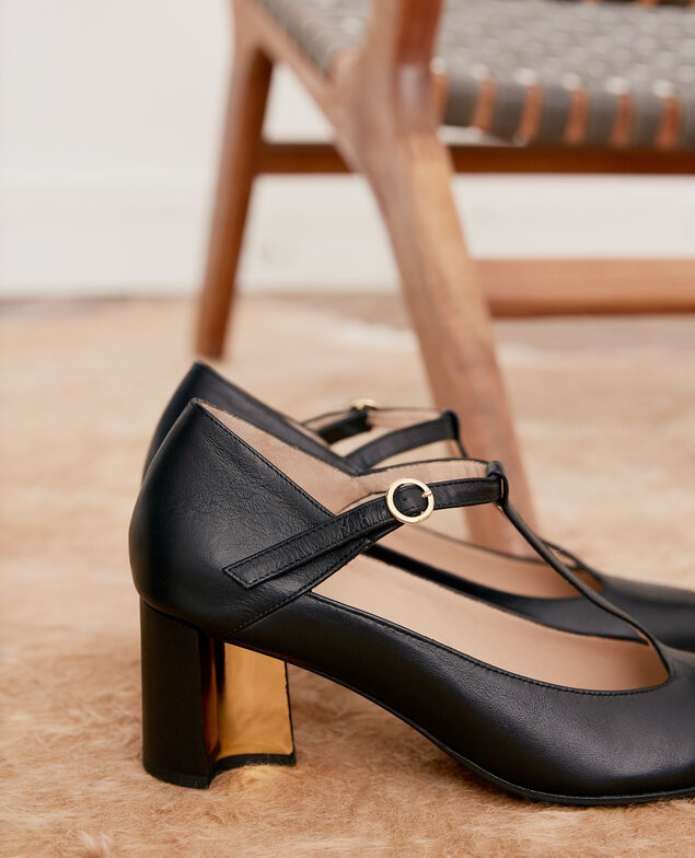 Zapatos estilo Salomé de piel Noir