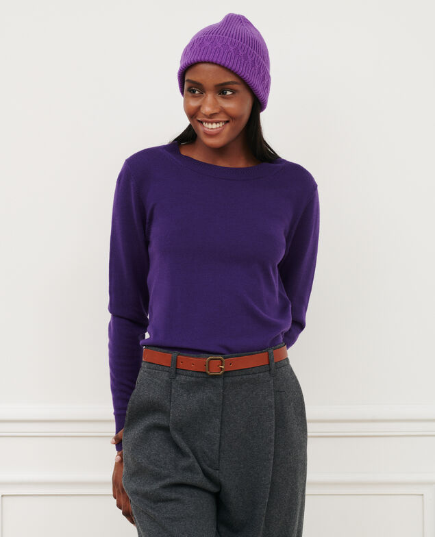 Jersey cuello redondo de lana merino 6021c acai