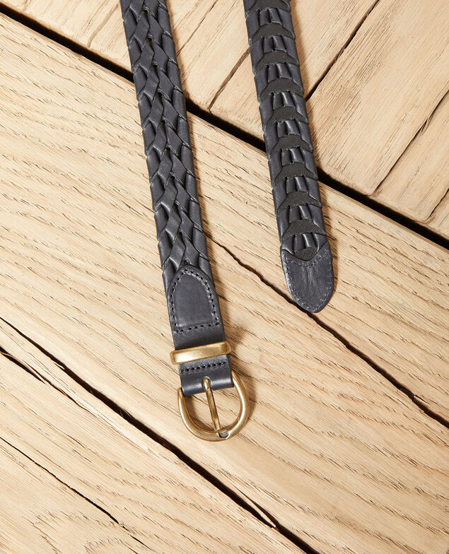 Cinturón trenzado de cuero Dark navy
