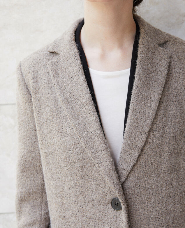 Abrigo de corte recto Beige