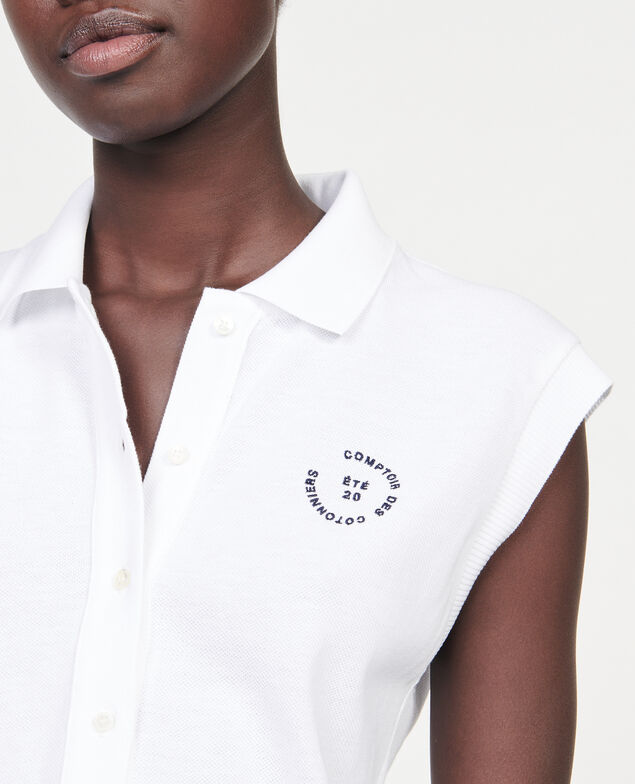 Polo de algodón Optical white