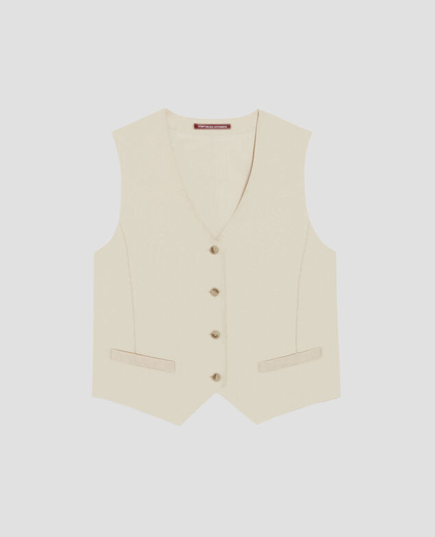 Chaleco de lino H303 white swan