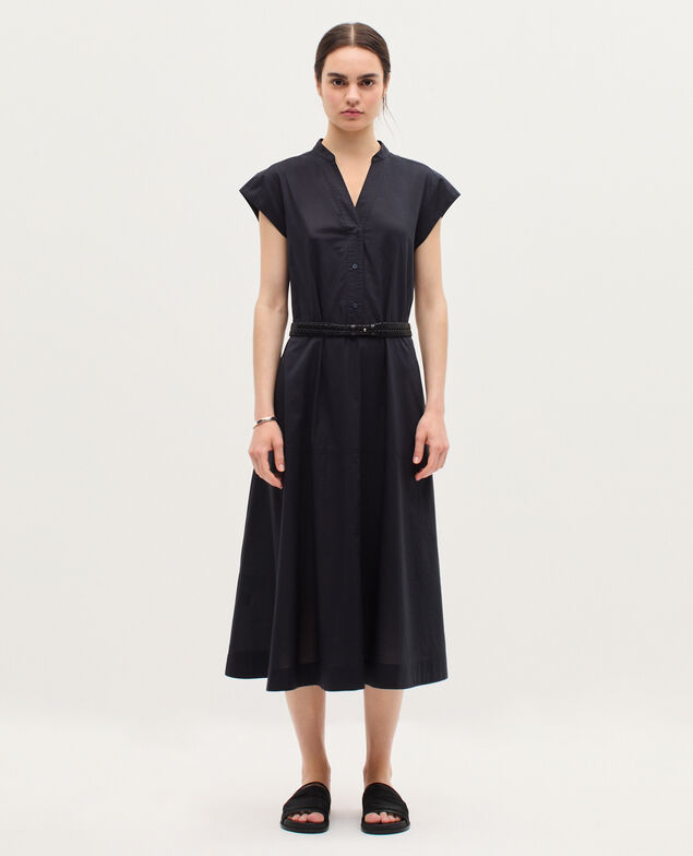 Vestido midi de gasa de algodón K080 vulcan gray
