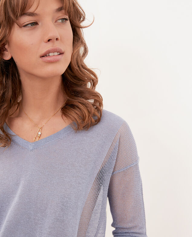 Jersey con detalles calados Washed blue