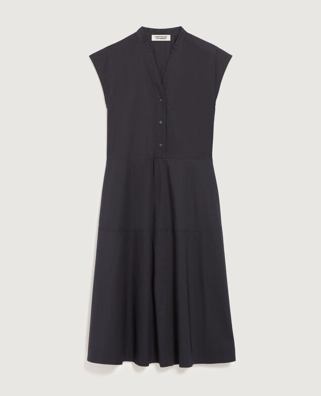 Vestido midi de gasa de algodón K080 vulcan gray