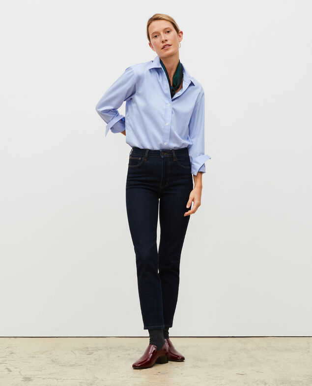 SLIM HIGH RISE - Jeans cropped 5 bolsillos Denim rinse