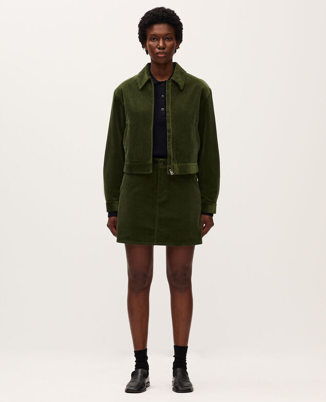 Falda corta de pana U550 green