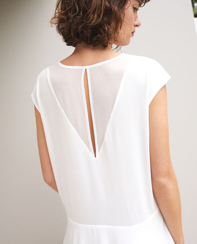 Vestido con escote de pico Blanco