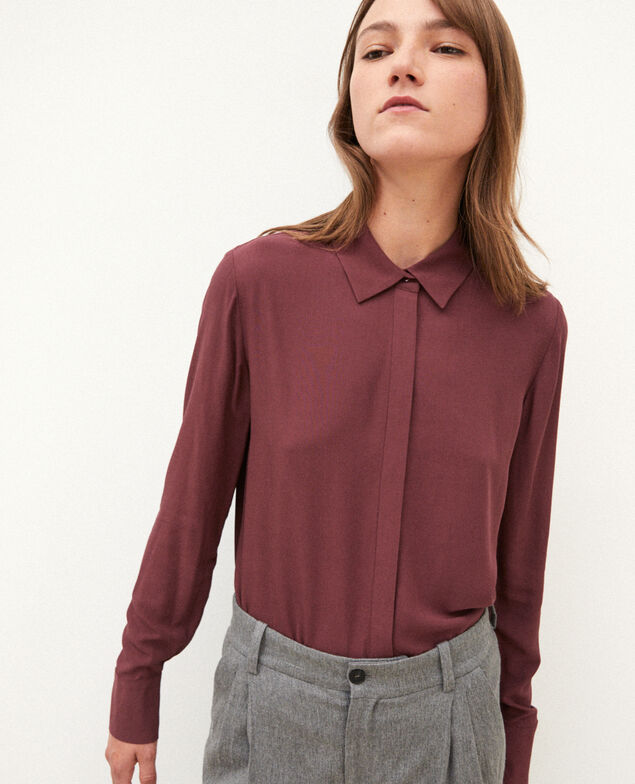 Camisa de corte recto Marrón