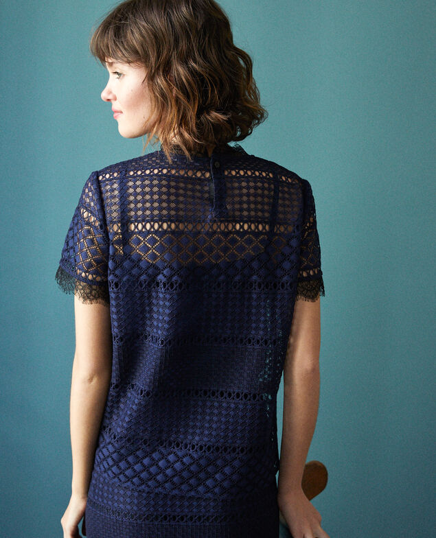 Blusa de encaje calado Peacoat