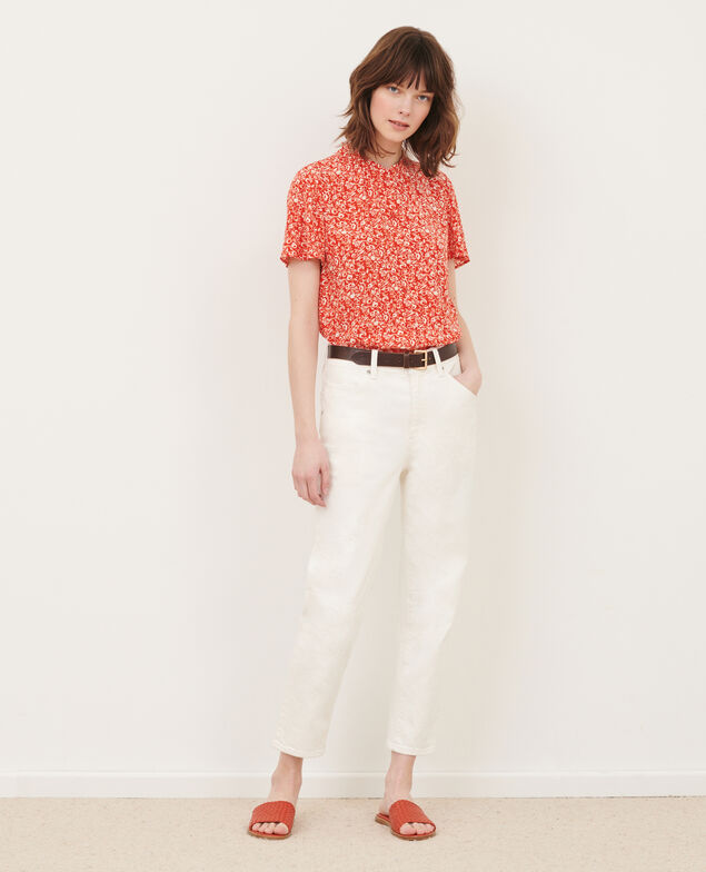 Blusa fluida de manga corta 101 print red