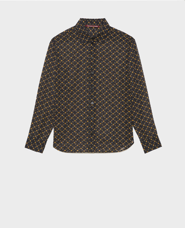 Camisa estampada de algodón Daisy old gold