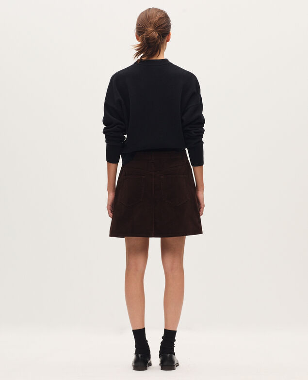 Falda corta de pana U380 dark brown
