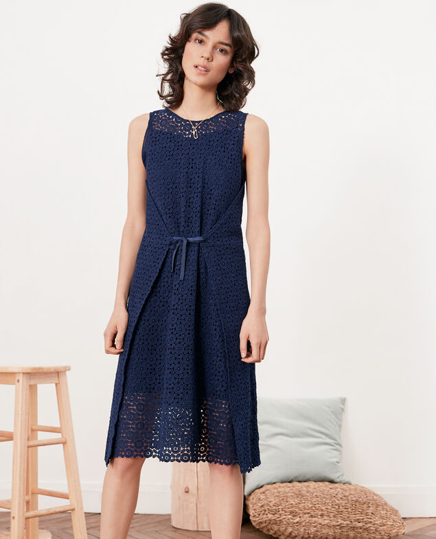 Vestido de encaje Navy