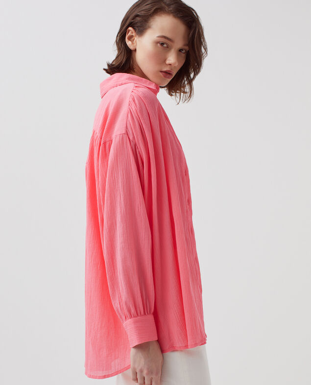 Blusa de algodón plisado H110 lantana