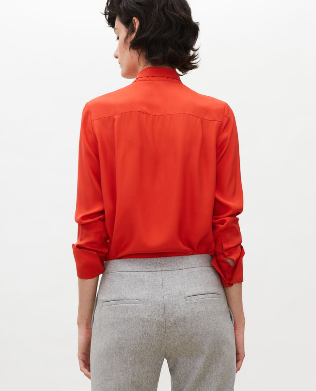  Blusa de seda con manga larga y cuello para atar Valiant poppy