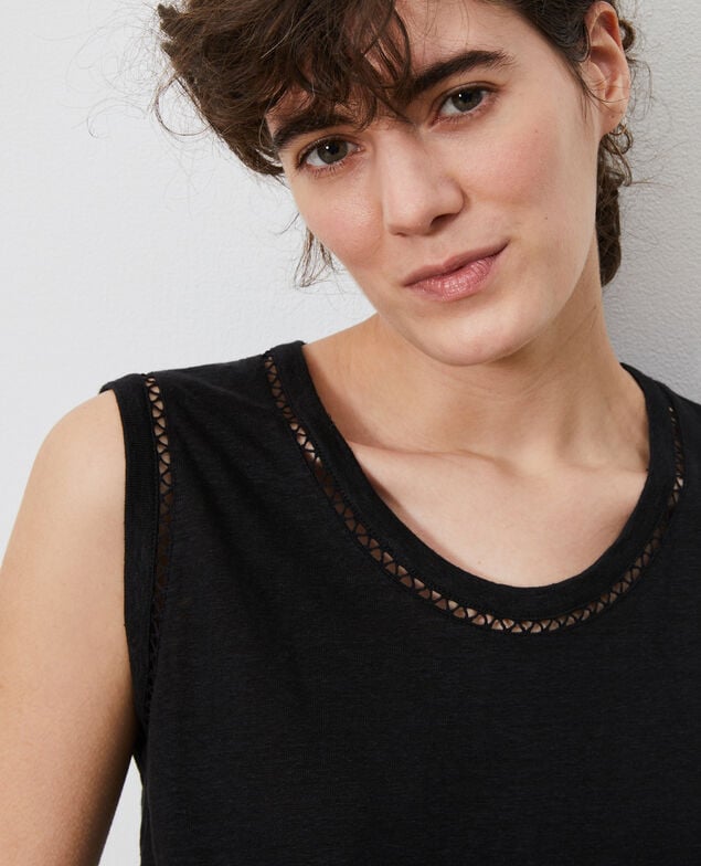 Camiseta de lino con tirantes Black beauty
