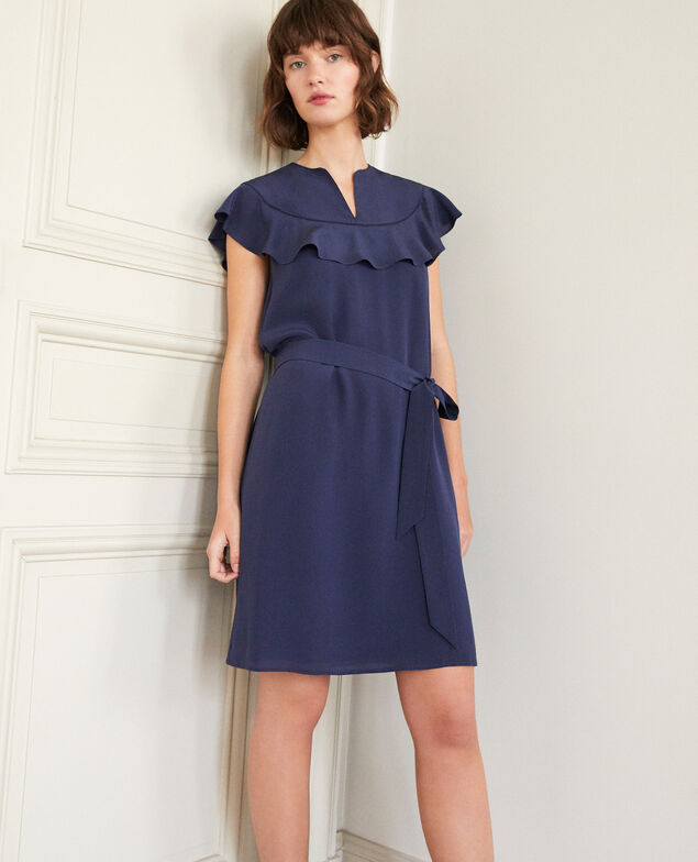 Vestido con volantes Azul